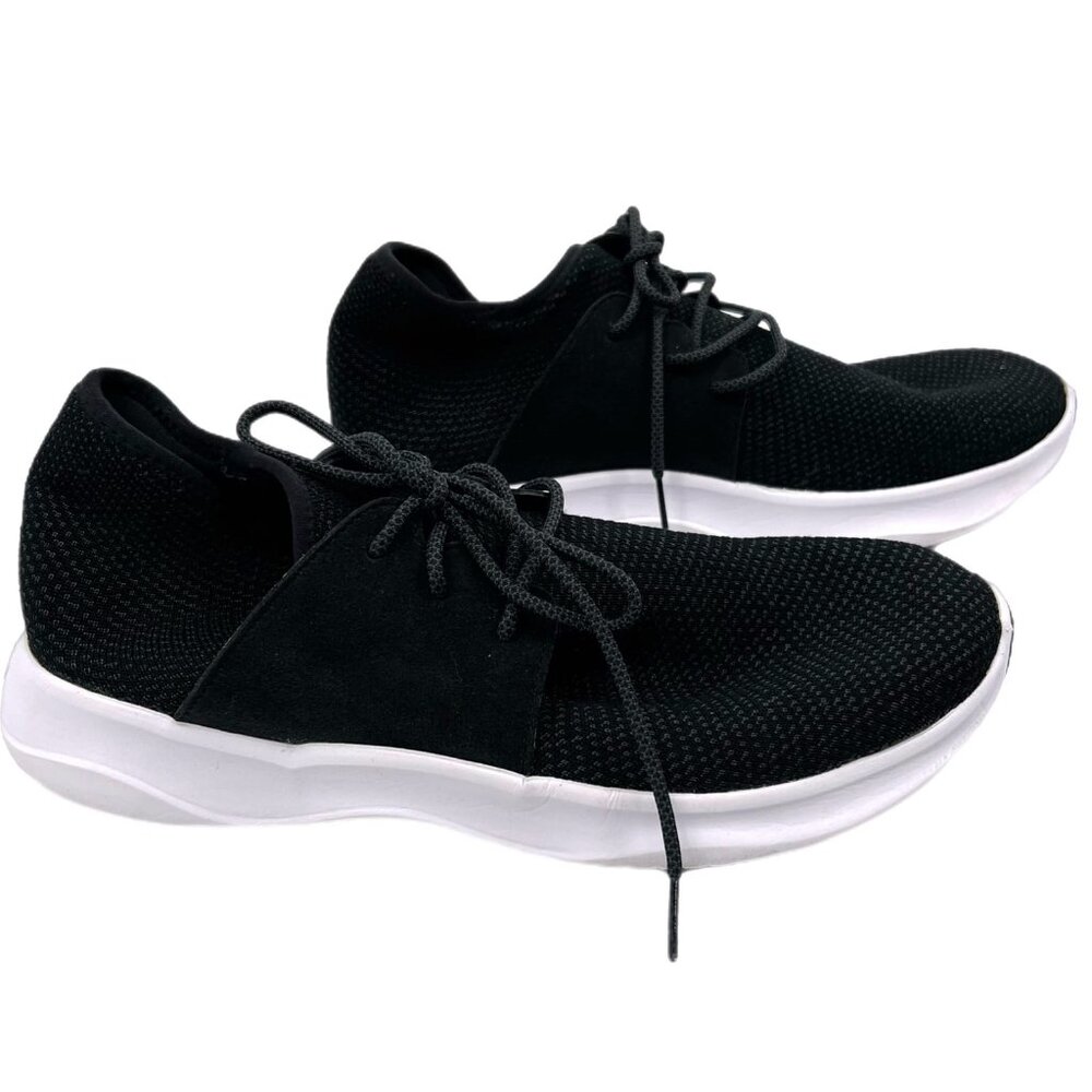 Vessi Black/White Lace Up Athletic Sneakers | Men's Size 13